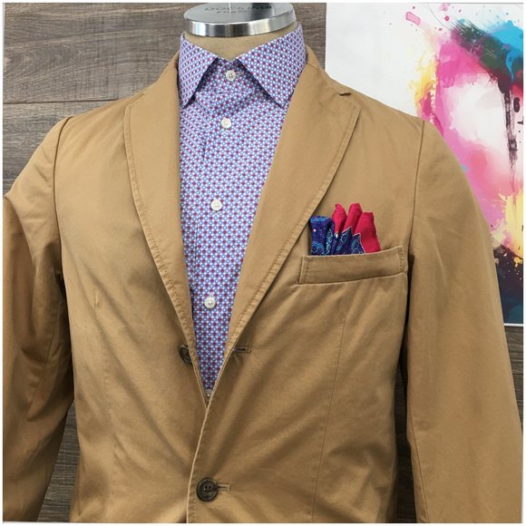 New J Crew‎ Mens Blazer Sport Coat 3 Button Casual Jacket Size 38R Cotton Suits - Picture 2 of 12